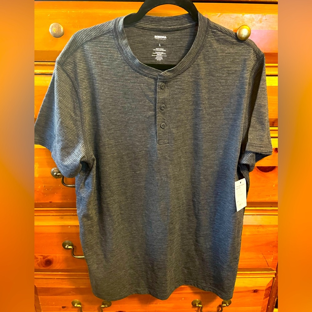 Sonoma Gray Henley Shirt for Men